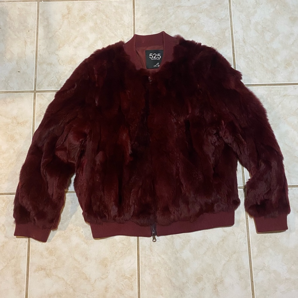 525 America Rabbit Fur Bomber Jacket